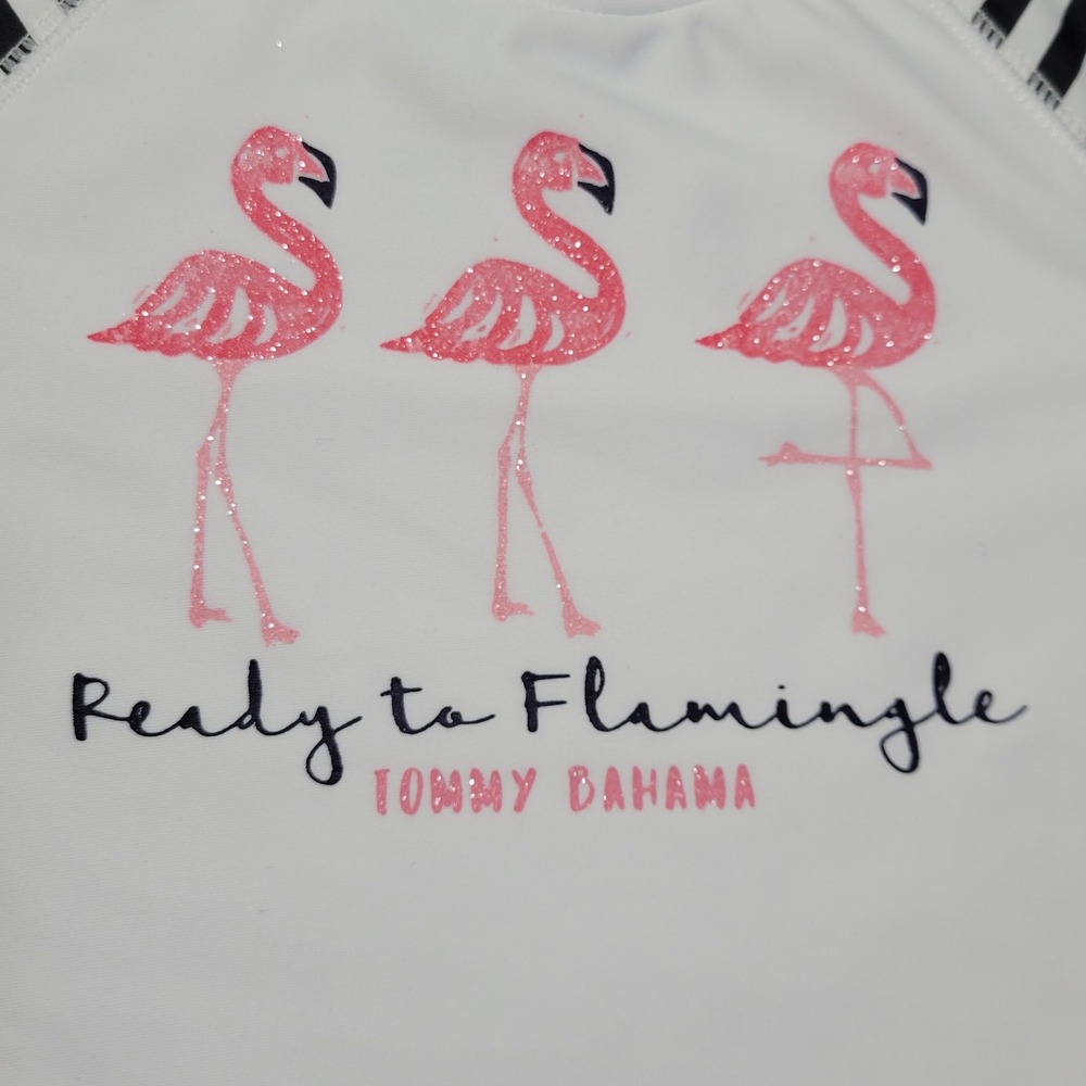 Tommy Bahama Swimsuit Girls 24 months Shirt Bikini Bottom‎ Flamingo UPF 50 Kids - Picture 3 of 12